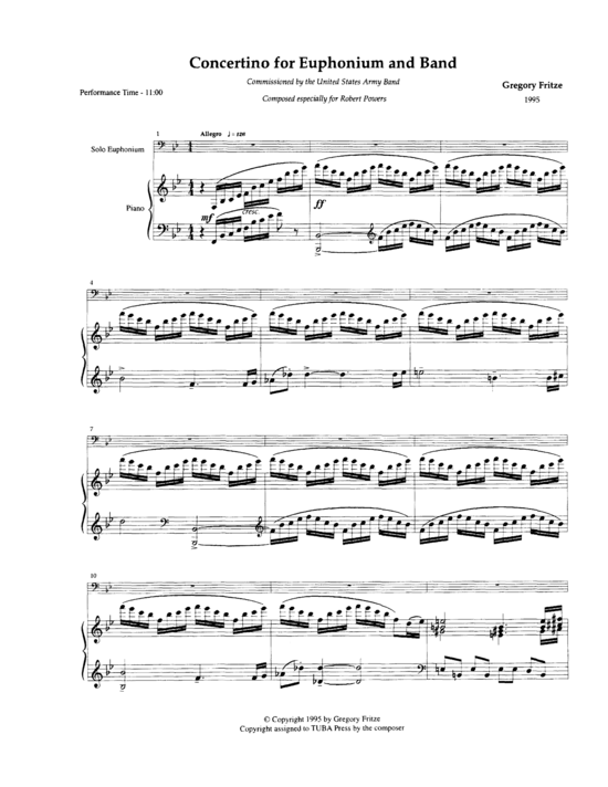 Concertino (Euphonium + Klavier) (Klavier  Euphonium) von Gregory Fritze