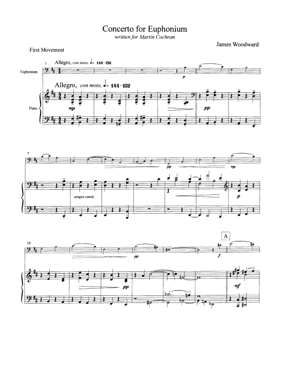 Concerto for Euphonium (Euphonium + Klavier) (Klavier  Euphonium) von James Woodward