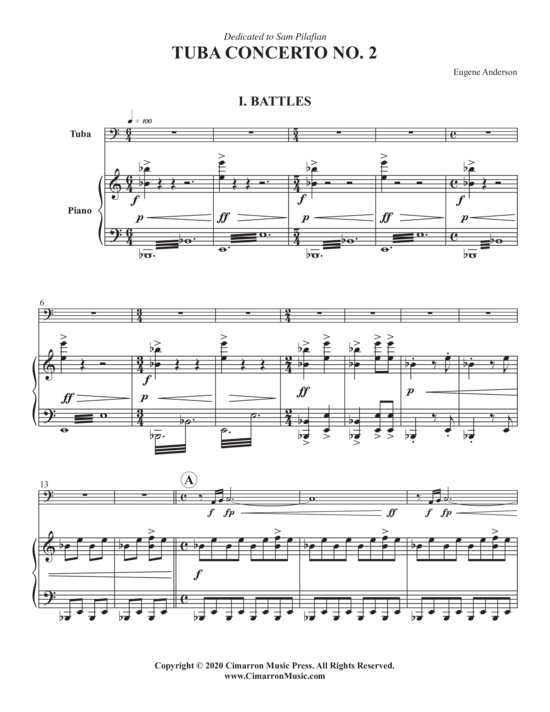 Concerto No. 2 (Tuba + Klavier) (Klavier  Tuba) von Eugene Anderson