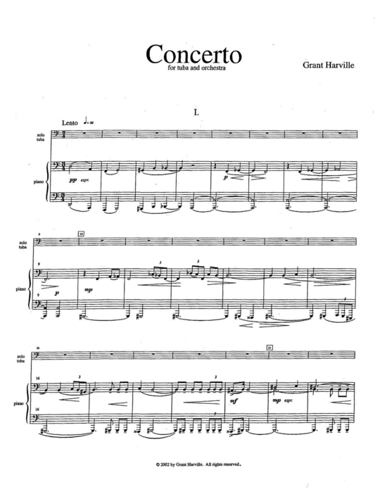Concerto (Tuba + Klavier) (Klavier  Tuba) von Grant Harville