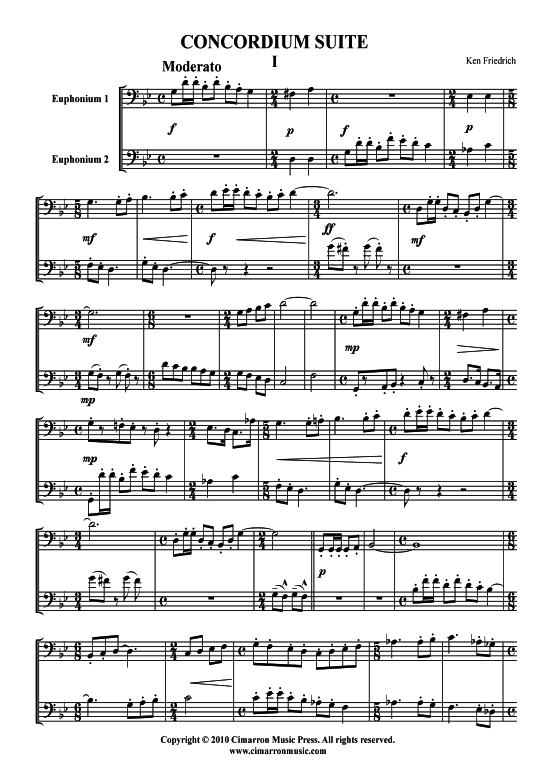 Concordium Suite (2x Bariton Posaune) (Duett (Posaune)) von Kenneth Friedrich
