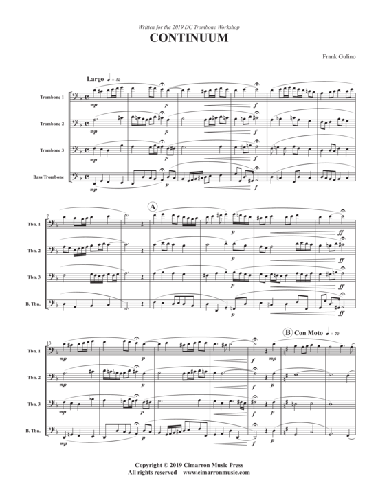 Continuum (Posaunen Quartett) (Quartett (Posaune)) von Frank Gulino