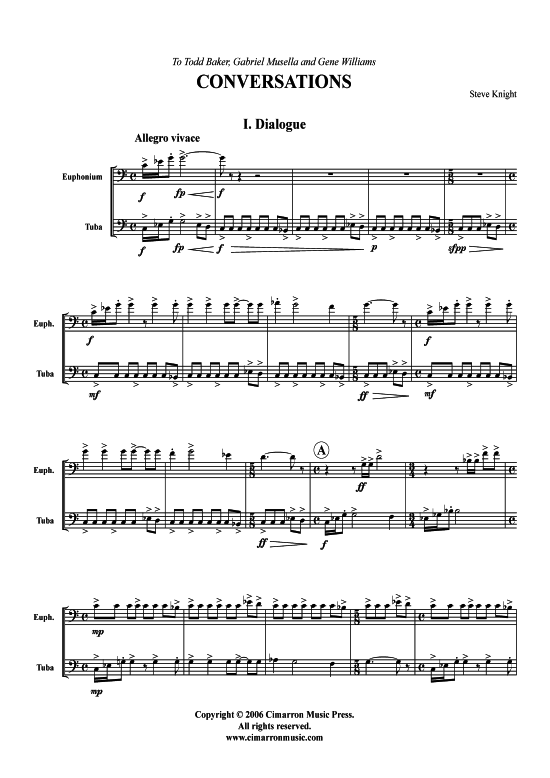 Conversations (Bariton + Tuba) (Duett (Blech Brass)) von Steve Knight