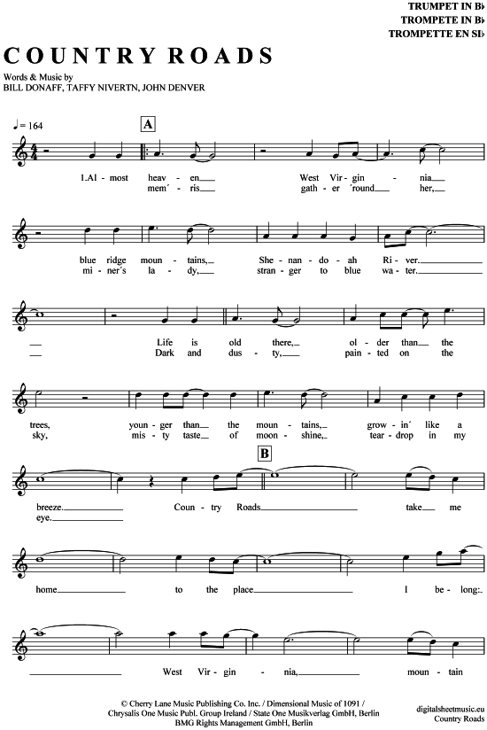 Country Roads (Trompete) (Trompete) von John Denver