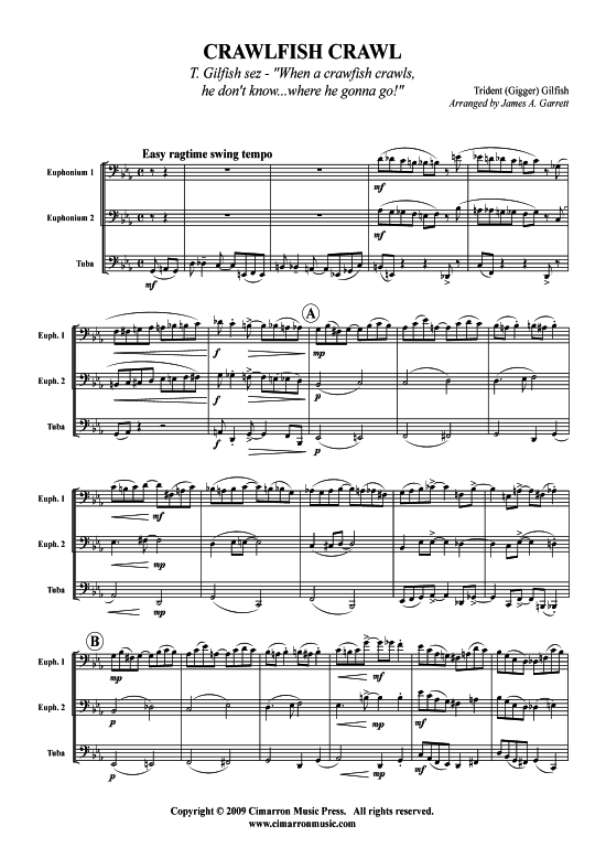 Crawfish Crawl (2x Bariton + Tuba) (Trio (Blech Brass)) von Trident Gilfish