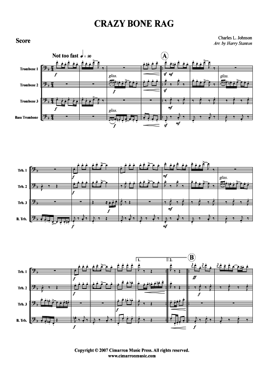 Crazy Bone Rag (Posaunen-Quartett) (Quartett (Posaune)) von Charles L. Johnson