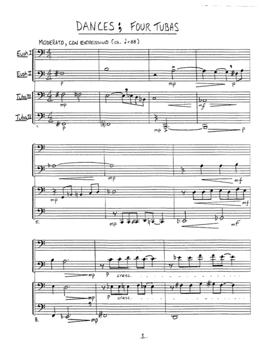 Dances Four Tubas (Tuba Quartett EETT) (Quartett (Tuba)) von Kenneth Pullig