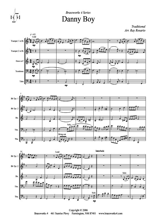 Danny Boy (Blechbl serquintett) (Quintett (Blech Brass)) von Traditional