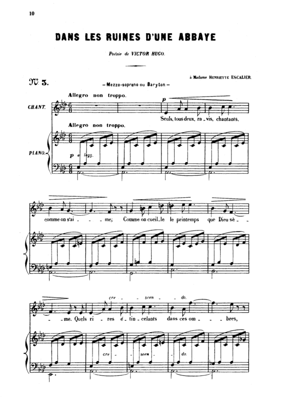 Dans les ruines d une abbaye Op.2 No.1 (Gesang mittel + Klavier) (Klavier  Gesang mittel) von Gabriel Faur 