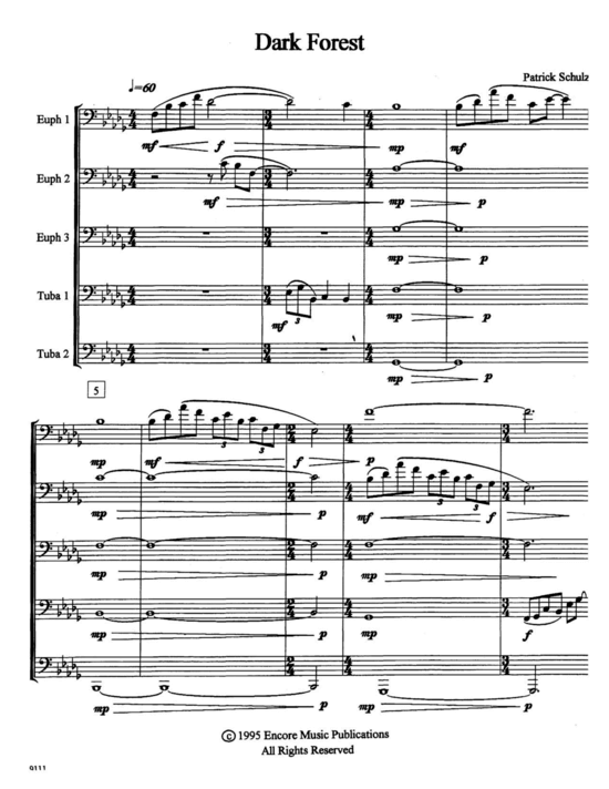 Dark Forest (Tuba Quintett EEETT) (Quintett (Tuba)) von Patrick Schultz