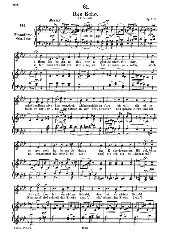 Das Echo D.990 (Gesang mittel + Klavier) (Klavier  Gesang mittel) von Franz Schubert