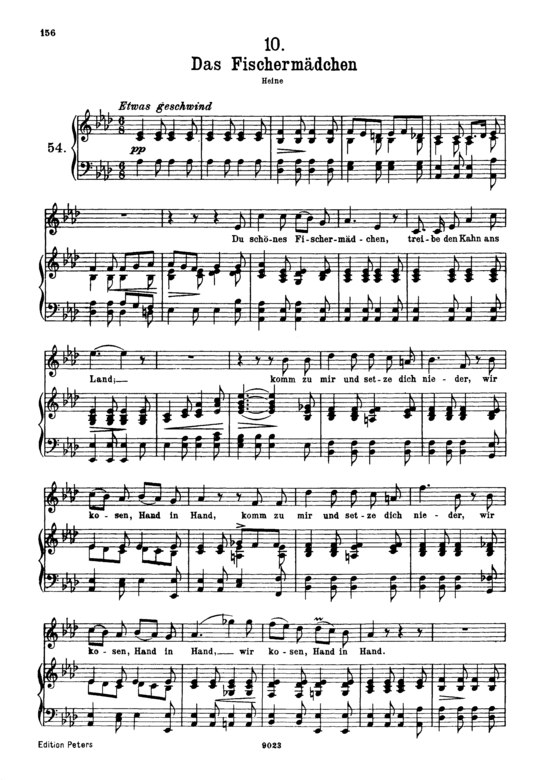 Das Fischerm auml dchen D.957-10 (Schwanengesang) (Gesang hoch + Klavier) (Klavier  Gesang hoch) von Franz Schubert