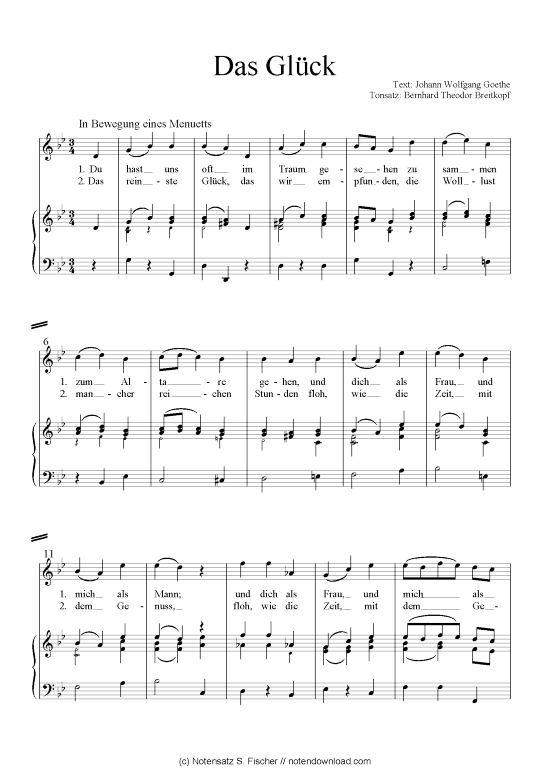 Das Gl ck (Klavier + Gesang) (Klavier  Gesang) von Goethes Leipziger Liederbuch