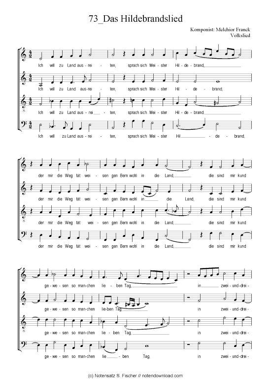 Das Hildebrandslied (Gemischter Chor) (Gemischter Chor) von Melchior Franck Volkslied