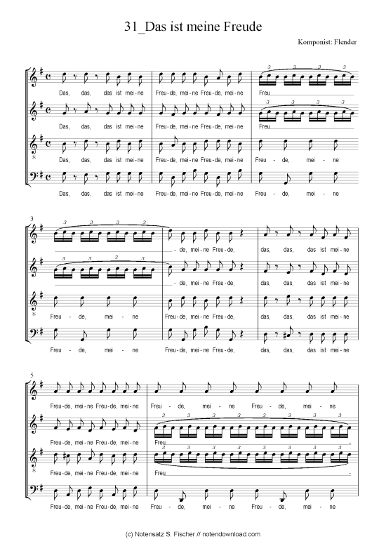 Das ist meine Freude (Gemischter Chor) (Gemischter Chor) von Flender  Motette ber Ps. 73 28