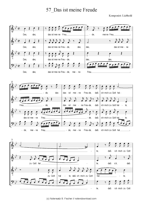 Das ist meine Freude (Gemischter Chor) (Gemischter Chor) von Liebhold  Neujahrsmotette ber Ps. 73 28