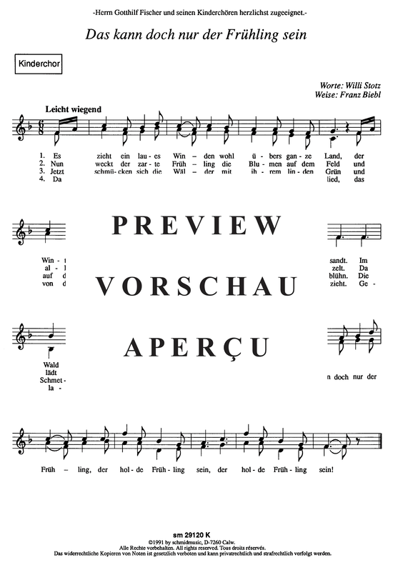 Das kann doch nur der Fr uuml hling sein (Kinderchor) (Kinderchor) von Franz Biebl