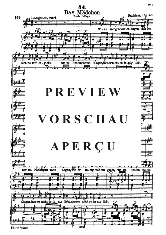 Das M auml dchen D 652 (Gesang hoch + Klavier) (Klavier  Gesang hoch) von Franz Schubert