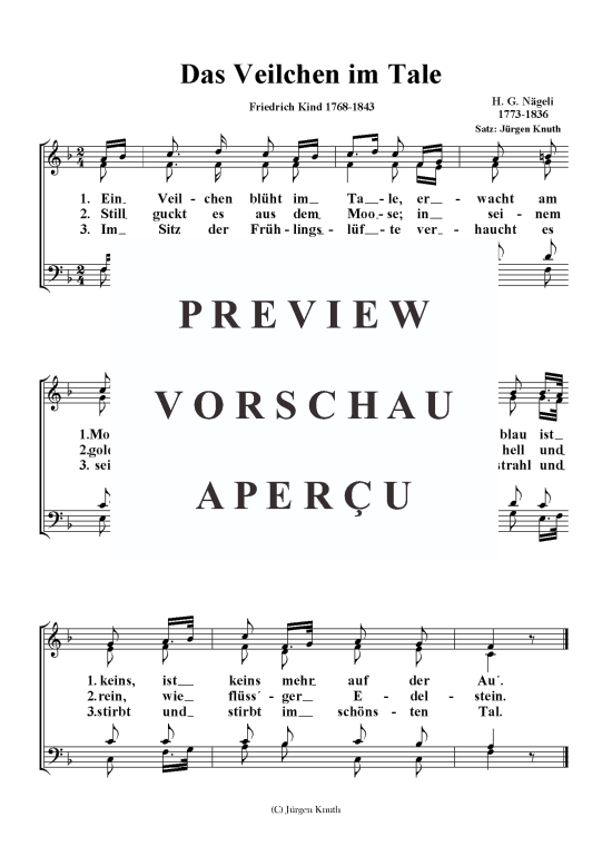 Das Veilchen im Tale (Gemischter Chor) (Gemischter Chor) von Hans Georg N geli 1773-1836