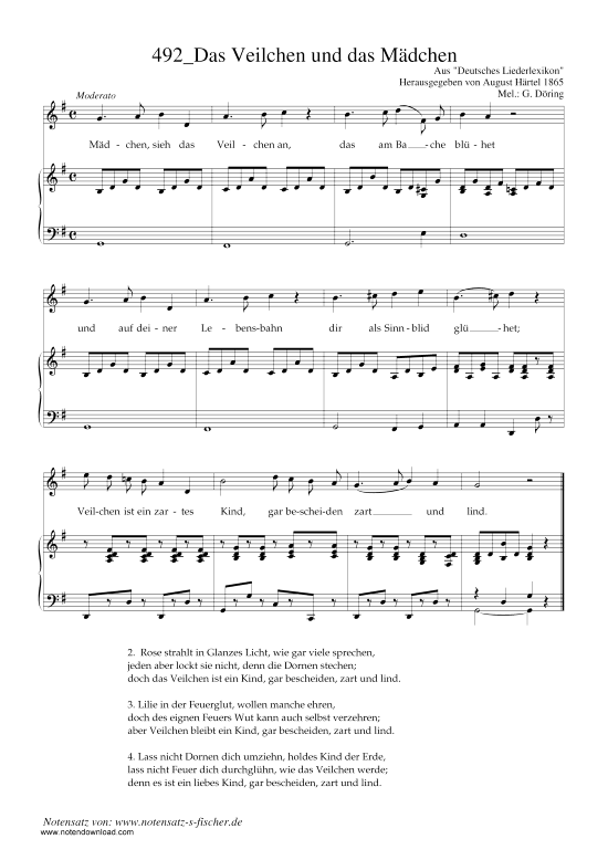 Das Veilchen und das M dchen (Klavier + Gesang) (Klavier  Gesang) von G. D ring