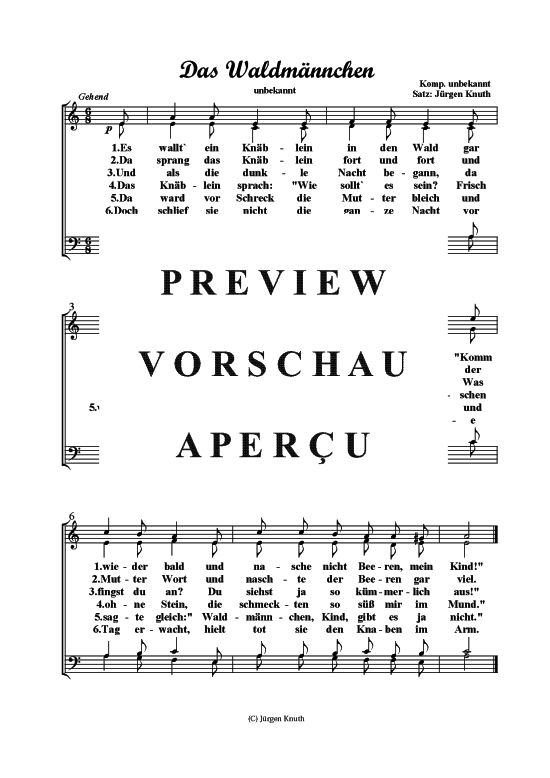 Das Waldm nnchen (Gemischter Chor) (Gemischter Chor) von Satz J rgen Knuth