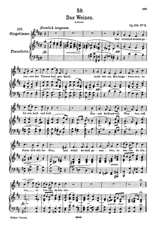 Das Weinen D.926 (Gesang hoch + Klavier) (Klavier  Gesang hoch) von Franz Schubert