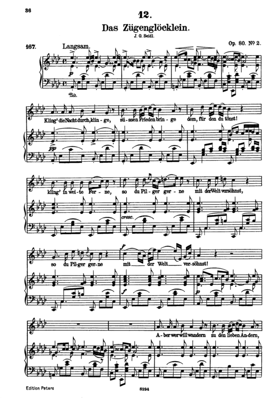 Das Z uuml gengl ouml cklein D.871 (Gesang hoch + Klavier) (Klavier  Gesang hoch) von Franz Schubert