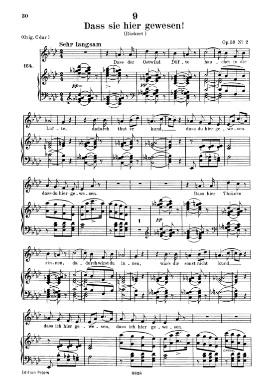 Dass sie hier gewesen D.775 (Gesang tief + Klavier) (Klavier  Gesang tief) von Franz Schubert