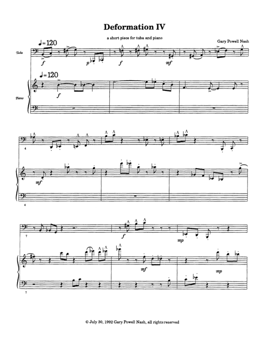 Deformation IV (Tuba + Klavier) (Klavier  Tuba) von Gary Powell-Nash