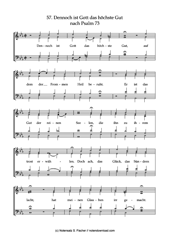 Dennoch ist Gott das h chste Gut (Gemischter Chor) (Gemischter Chor) von Psalme des Kantons Schaffhausen (1867)