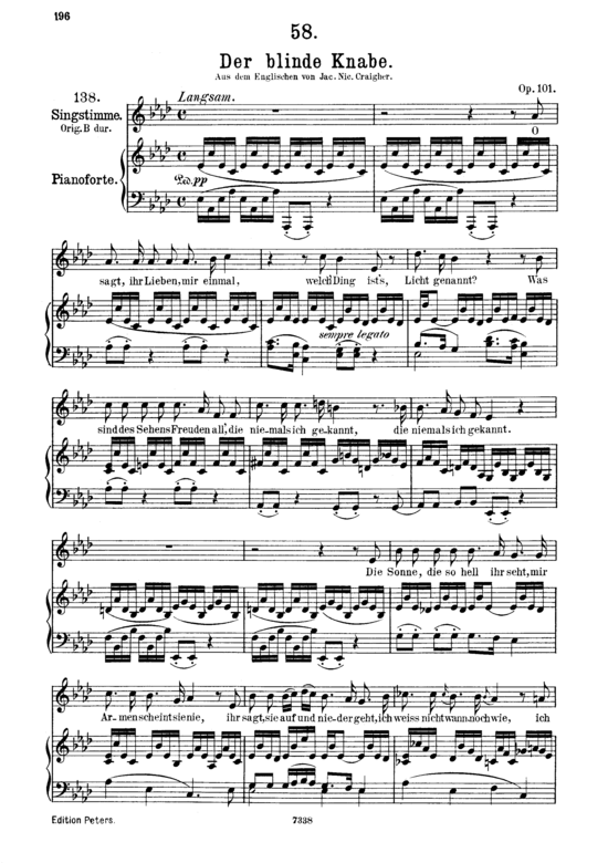 Der blinde Knabe D.833 (Gesang mittel + Klavier) (Klavier  Gesang mittel) von Franz Schubert