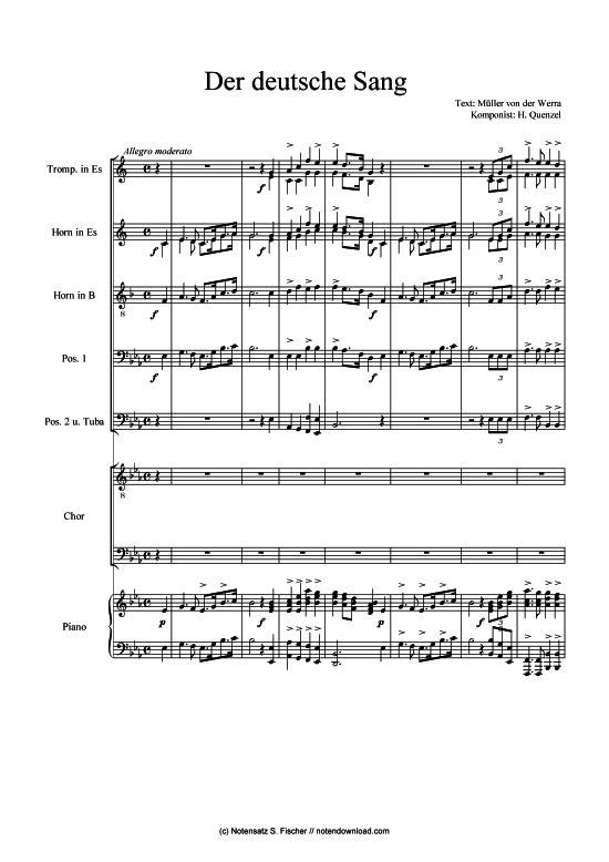 Der deutsche Sang (M nnerchor) (M nnerchor) von H. Quenzel