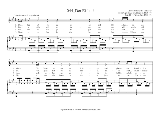 Der Eislauf (Klavier + Gesang) (Klavier  Gesang) von Schlesische Volksweise