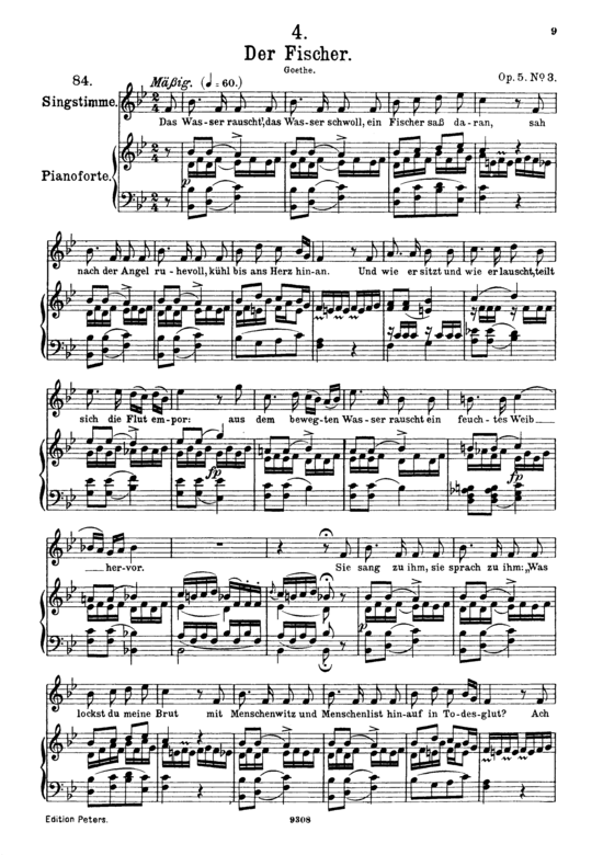 Der Fischer D.225 (Gesang hoch + Klavier) (Klavier  Gesang hoch) von Franz Schubert