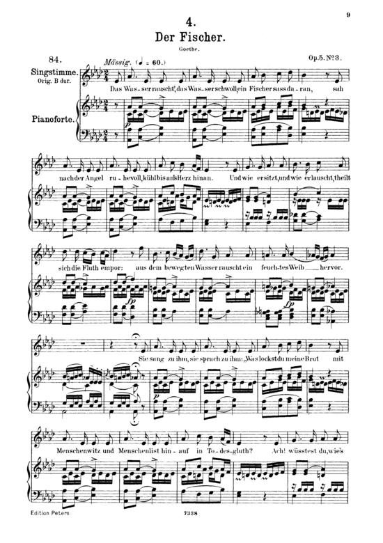 Der Fischer D.225 (Gesang mittel + Klavier) (Klavier  Gesang mittel) von Franz Schubert