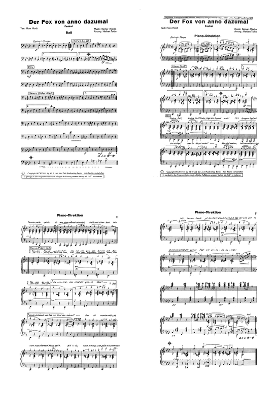Der Fox von anno dazumal (Combo-Band) (Combo Band (mit 4 Bl ser)) von 1958