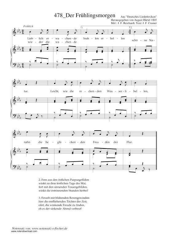 Der Fr hlingsmorgen (Klavier + Gesang) (Klavier  Gesang) von Johann Friedrich Reichardt