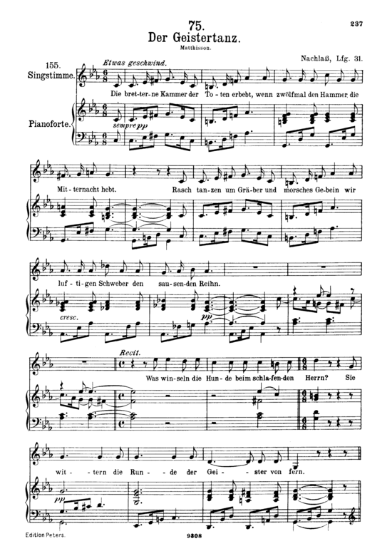 Der Geistertanz D.116 (Gesang hoch + Klavier) (Klavier  Gesang hoch) von Franz Schubert