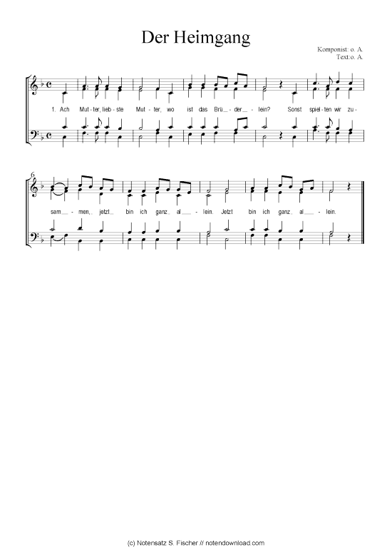 Der Heimgang (Gemischter Chor) (Gemischter Chor) von Das geistliche Volkslied