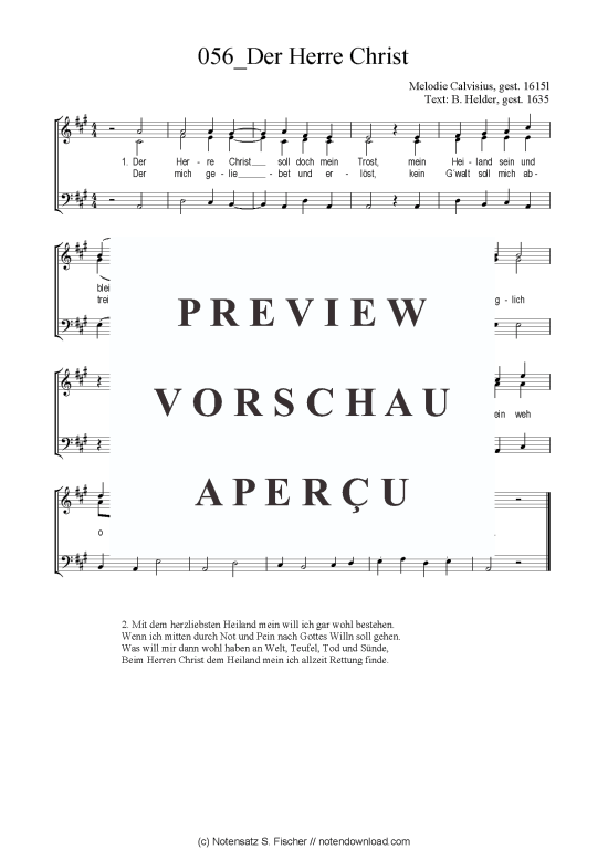 Der HerreChrist (Gemischter Chor SAB) (Gemischter Chor (SAB)) von Melodie Calvisius gest. 1615l  B. Helder gest. 1635