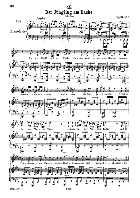 Der J uuml ngling am Bache D.638 (Gesang hoch + Klavier) (Klavier  Gesang hoch) von Franz Schubert