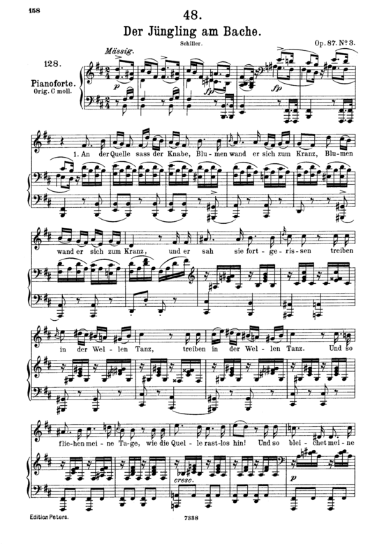 Der J ngling am Bache D.638 (Gesang mittel + Klavier) (Klavier  Gesang mittel) von Franz Schubert