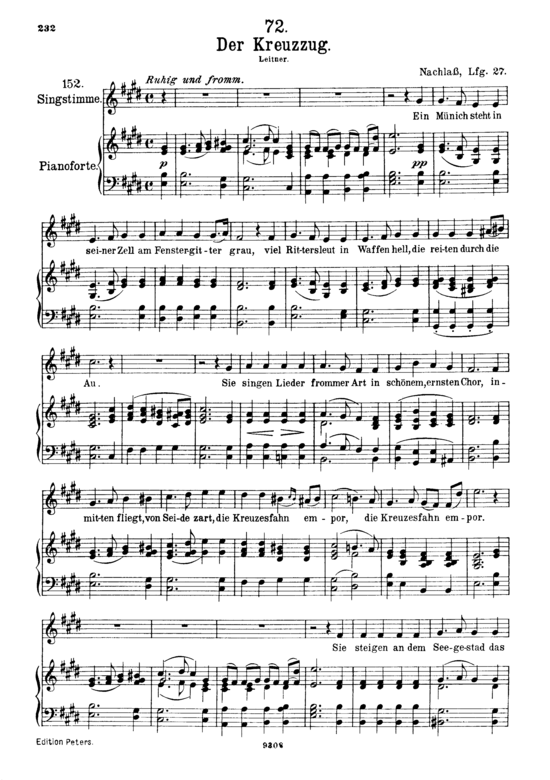 Der Kreuzzug D.932 (Gesang hoch + Klavier) (Klavier  Gesang hoch) von Franz Schubert
