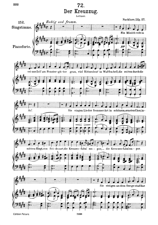 Der Kreuzzug D.932 (Gesang mittel + Klavier) (Klavier  Gesang mittel) von Franz Schubert
