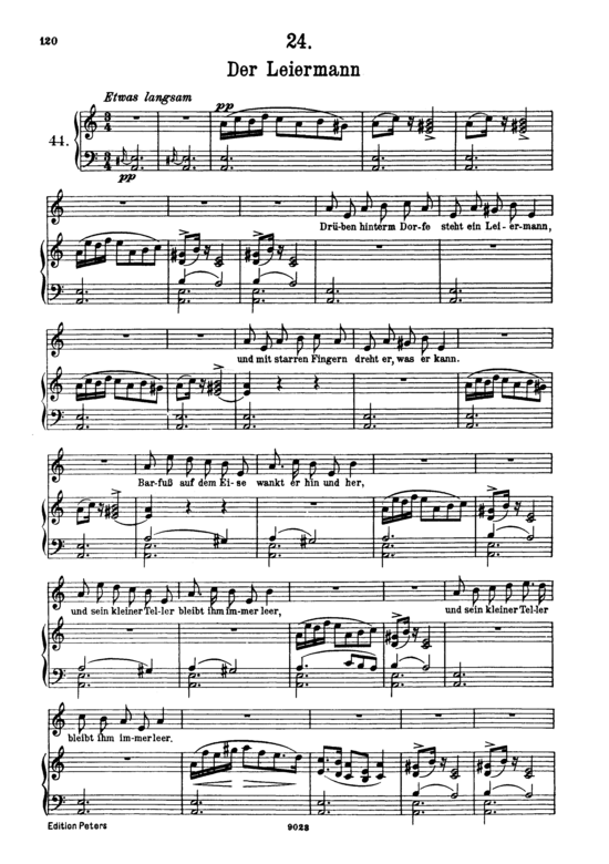 Der Leiermann D.911-24 (Winterreise) (Gesang hoch + Klavier) (Klavier  Gesang hoch) von Franz Schubert
