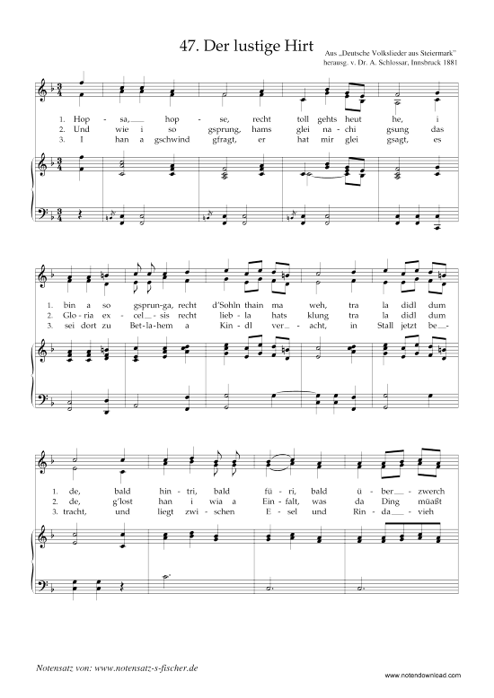Der lustige Hirt (Klavier + Gesang) (Klavier  Gesang) von Weihnachtslied aus der Steiermark