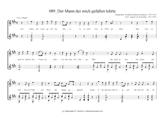 Der Mann der mich gefallen lehrte (Gitarre + Gesang) (Gitarre  Gesang) von Friedrich Heinrich Himmel 1765-1814  August von Kotzebue 1761-1819