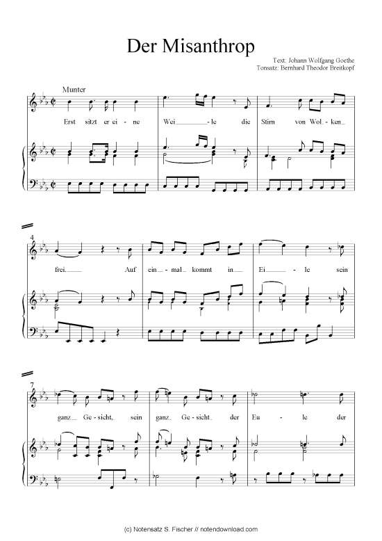 Der Misanthrop (Klavier + Gesang) (Klavier  Gesang) von Goethes Leipziger Liederbuch