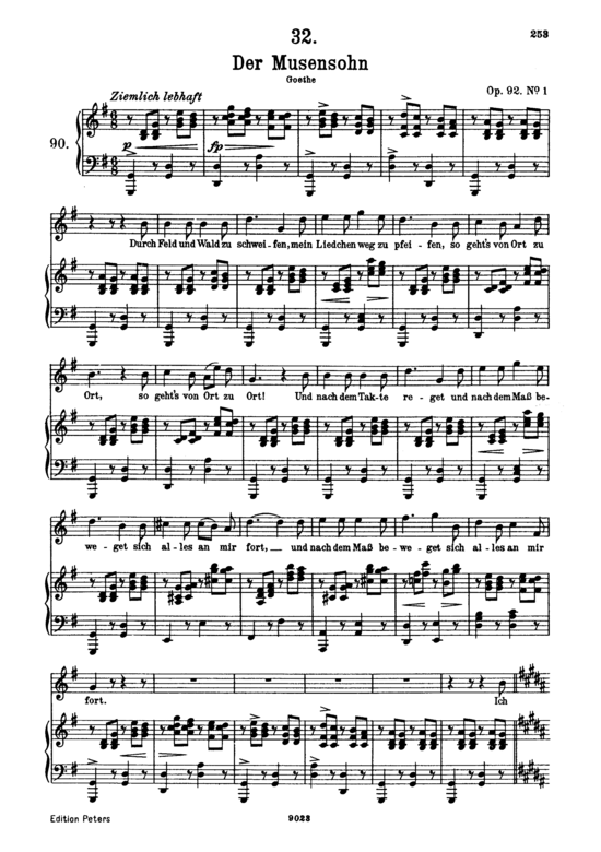Der Musensohn D.764 (Gesang hoch + Klavier) (Klavier  Gesang hoch) von Franz Schubert