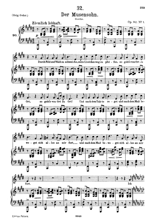 Der Musensohn D.764 (Gesang mittel + Klavier) (Klavier  Gesang mittel) von Franz Schubert